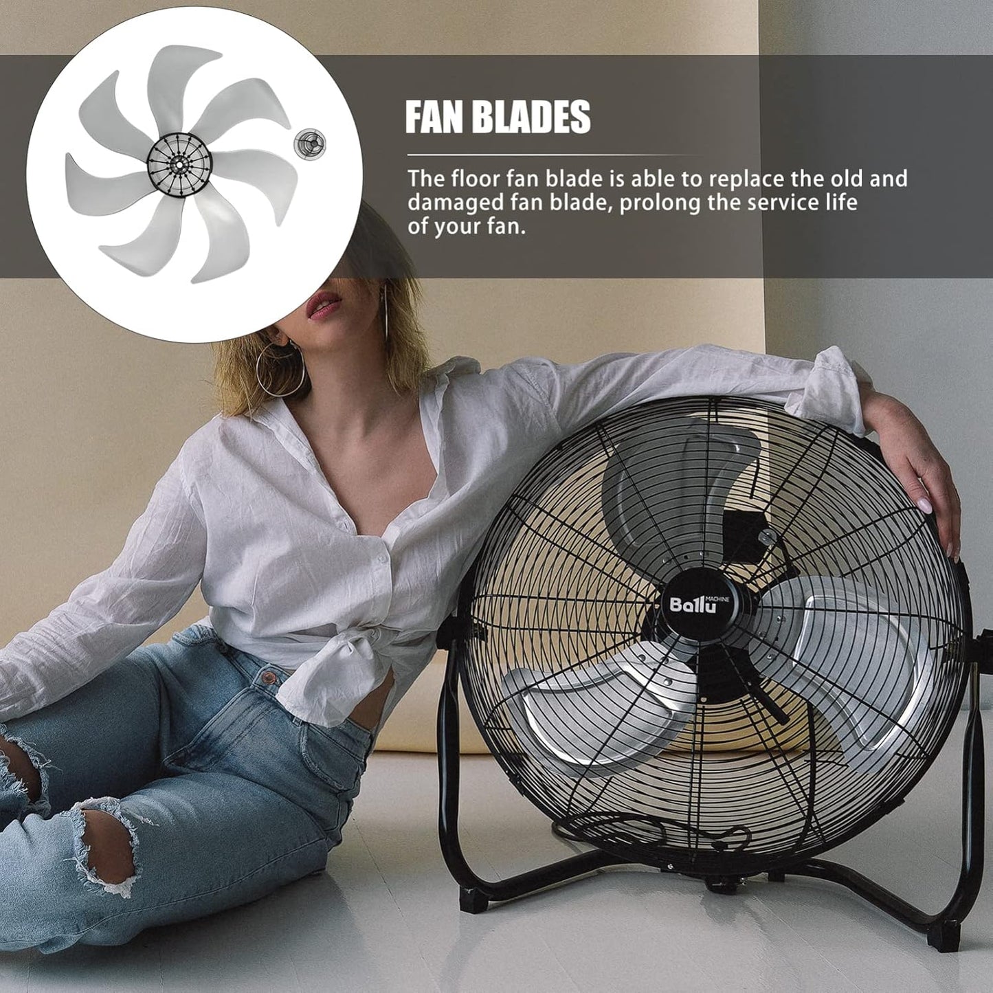 LIFKOME 7 Leaves Fan Blades, 13.4 Inch Electric Table Pedestal Fan Blades Accessories 340mm