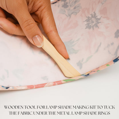 DIY Lampshade Kit 8"x12" White – DIY Lamps Shade Making Kit with All Materials - Self-Adhesive Lampshade Backing, Metal Rings, Double Sided Tape and Instructions, No Fabric Included – Adult Craft Kit
