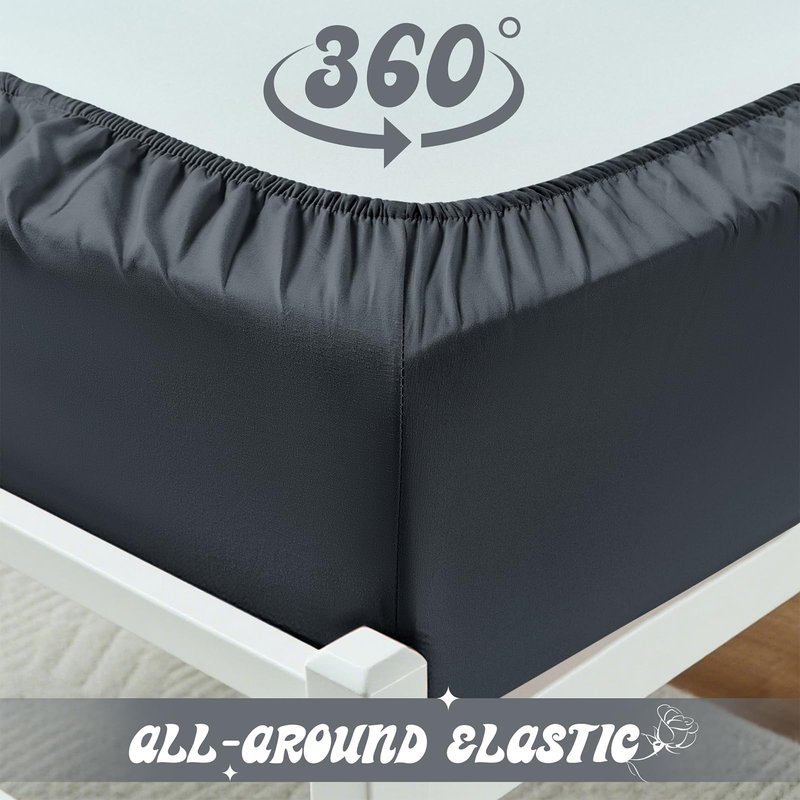 VACVELT Cot Fitted Sheet, 31 x 75 Inch Charcoal Black Cot Sheets, Ultra Soft and Breathable Microfiber Bed Cover Snug Fit for Narrow Twin/RV Bunk/Camper Bunk/Guest Beds/Trifold Mattress