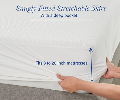 California Design Den Premium Waterproof Mattress Protector for Full Size Bed, Soft Cooling Noiseless