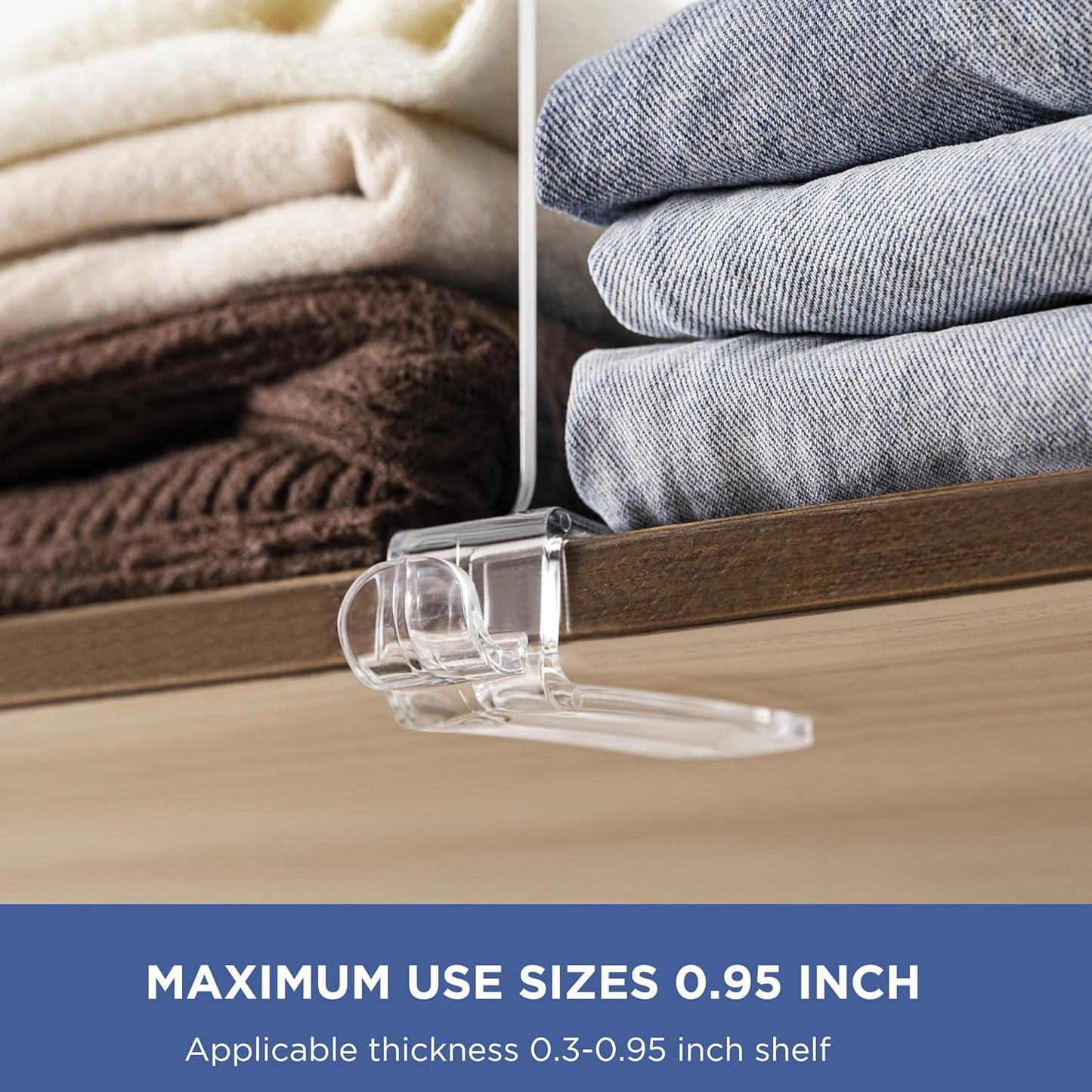 Clear Shelf Dividers 12 Inches [Extra Tall Version] - 4 Pack Acrylic Vertical Organizer for Bedroom, Kitchen, Office