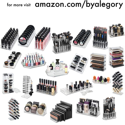 BY ALEGORY Acrylic Nail Art Tool Organizer Storage for Storing Pro Beauty Finger Nailcare Art Kit Tools Makeup Display Case Refillable Container Holder Organization