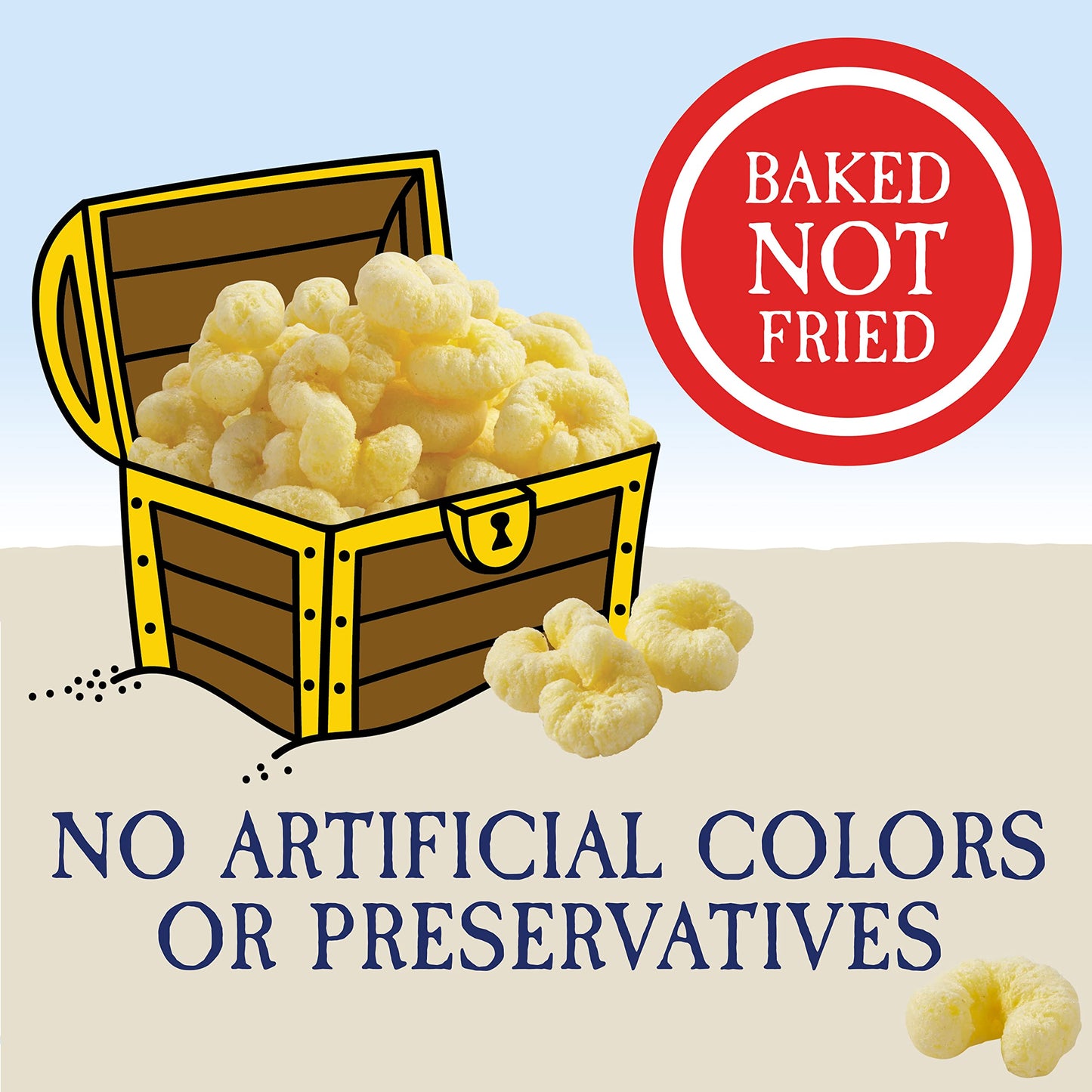 Pirate's Booty Aged White Cheddar Cheese Puffs, Gluten-Free, Kids Snacks, 0.5oz (24ct)