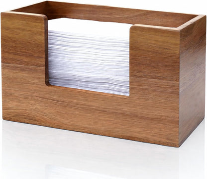 Acacia Wood Paper Towel Dispenser, Wooden Napkin Holder, Paper Towel Holder for Bathroom, Kithchen, and Office