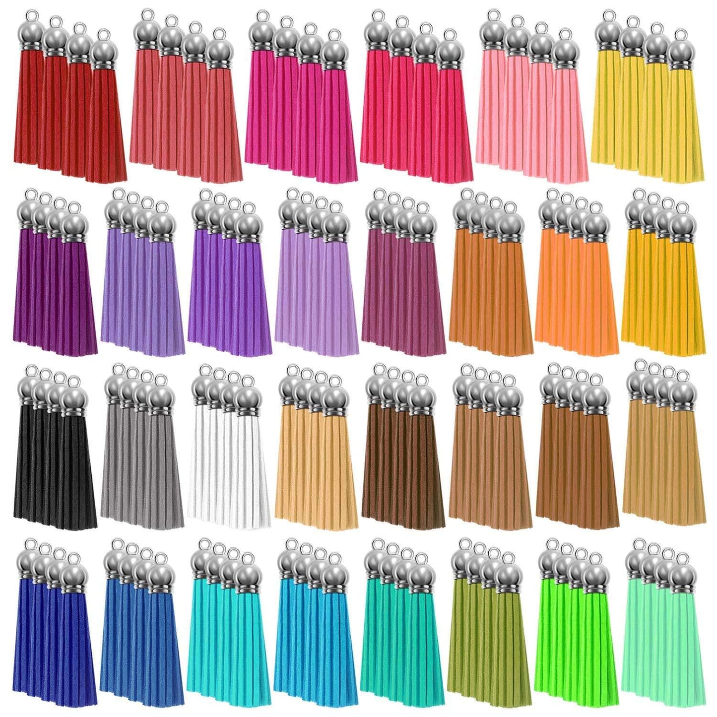 Tassels, Paxcoo 240Pcs Keychain Tassels Bulk for Jewelry Making and Crafts, Keychain Making Charms Supplies for Acrylic Blank Keychains, Bracelets and Jewelry Making