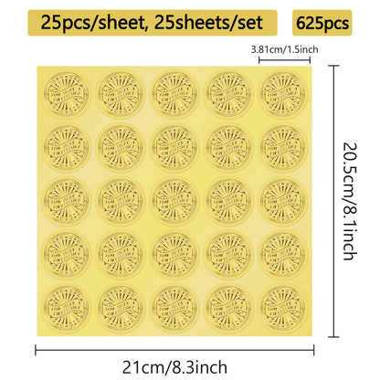 CRASPIRE 625Pcs You Make a Difference Gold Envelopes Seals Stickers 1.5" Foil Embossed Self Adhesive Certificates Round Labels for Invitation Graduation Award Diplomas Wedding Gift Wrapping Decor