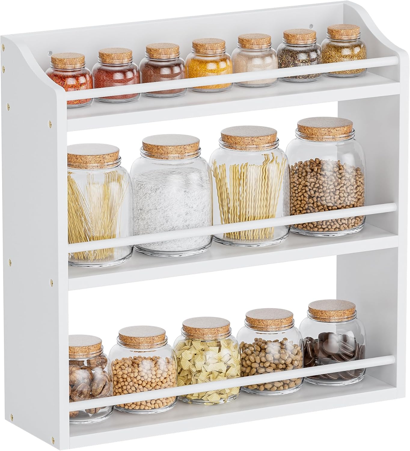 Countertop, STELLSTAR Spice Rack Wall Mounted, Freestanding Spice Organizer for Bamboo Spice Storage Holder