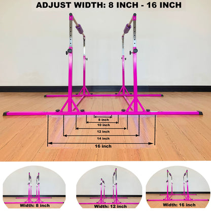 MARFULA Gymnastics Double Horizontal Bars 3Play Parallel Bars Uneven Bars Gymnastics Training Kip Bar with 304 Stainless Steel Regulating Arms & Fiberglass Rail for Indoor Outdoor Home Club Use