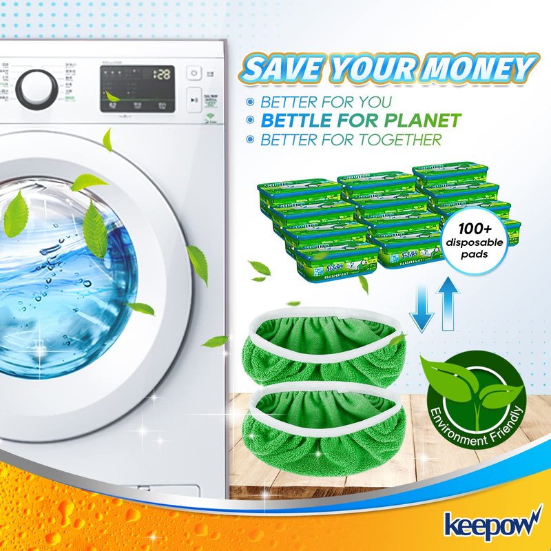 KEEPOW Reusable Mop Pads Compatible with Swiffer Sweeper Mop, Dry Sweeping Cloths for Swiffer Pads, 8 Pack Washable Microfiber Wet Mopping Cloth Refills for Surface/Hardwood Floor Cleaning