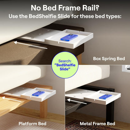 BedShelfie Bedside Shelf for Dorm Room Bunk Bed & Top Bunk, College Dorm Room Essentials, Bedside Caddy, Clip on
