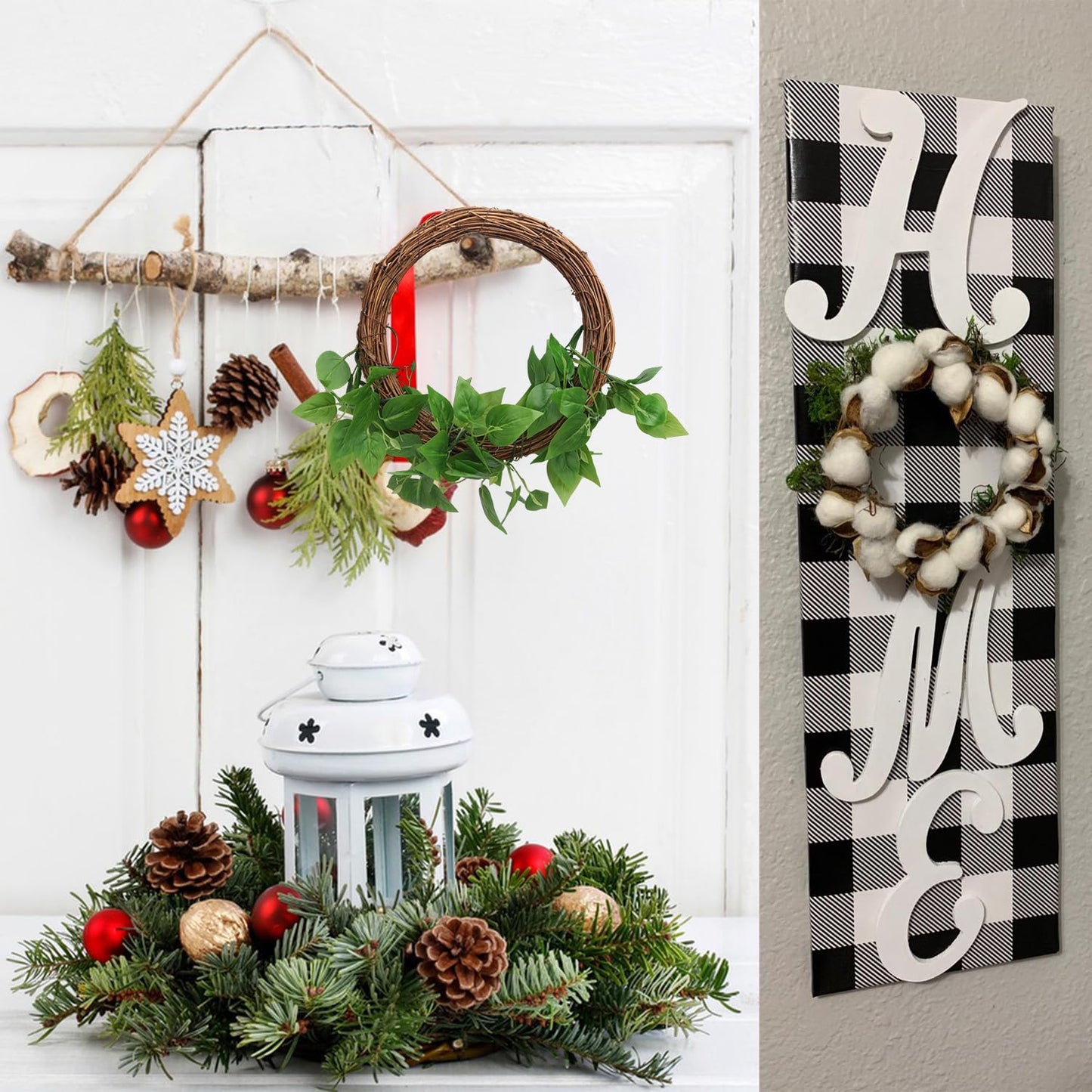 KUKLIPJIM 6 Pcs 12 Inch Natural Grapevine Wreath Set, Hand-Woven Vine Branch Wreaths for DIY Crafts, Christmas Decorations, Home & Event Styling