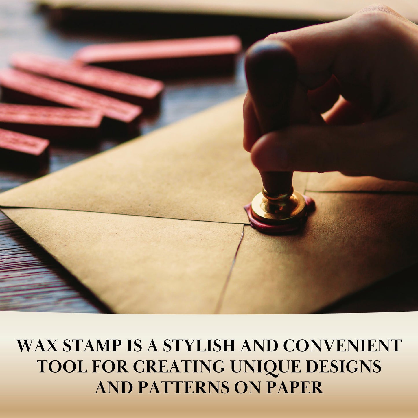 Wax Seal Stamp Kit - Sealing Stamp Set with Vintage Wooden Handle Seal Wax Stamp for Craft and Gift Vintage Wax Envelope Seal Press Heads and Hand for Adults