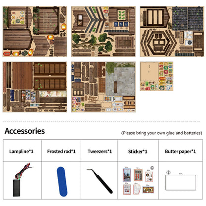 BETESINE Book Nook Kit for Adults 14+, Japanese Miniature House with LED Light and Dust Cover, DIY 3D Wooden Puzzle Bookshelf Insert Decor, Creative Craft Gift for Teens and Book Lovers