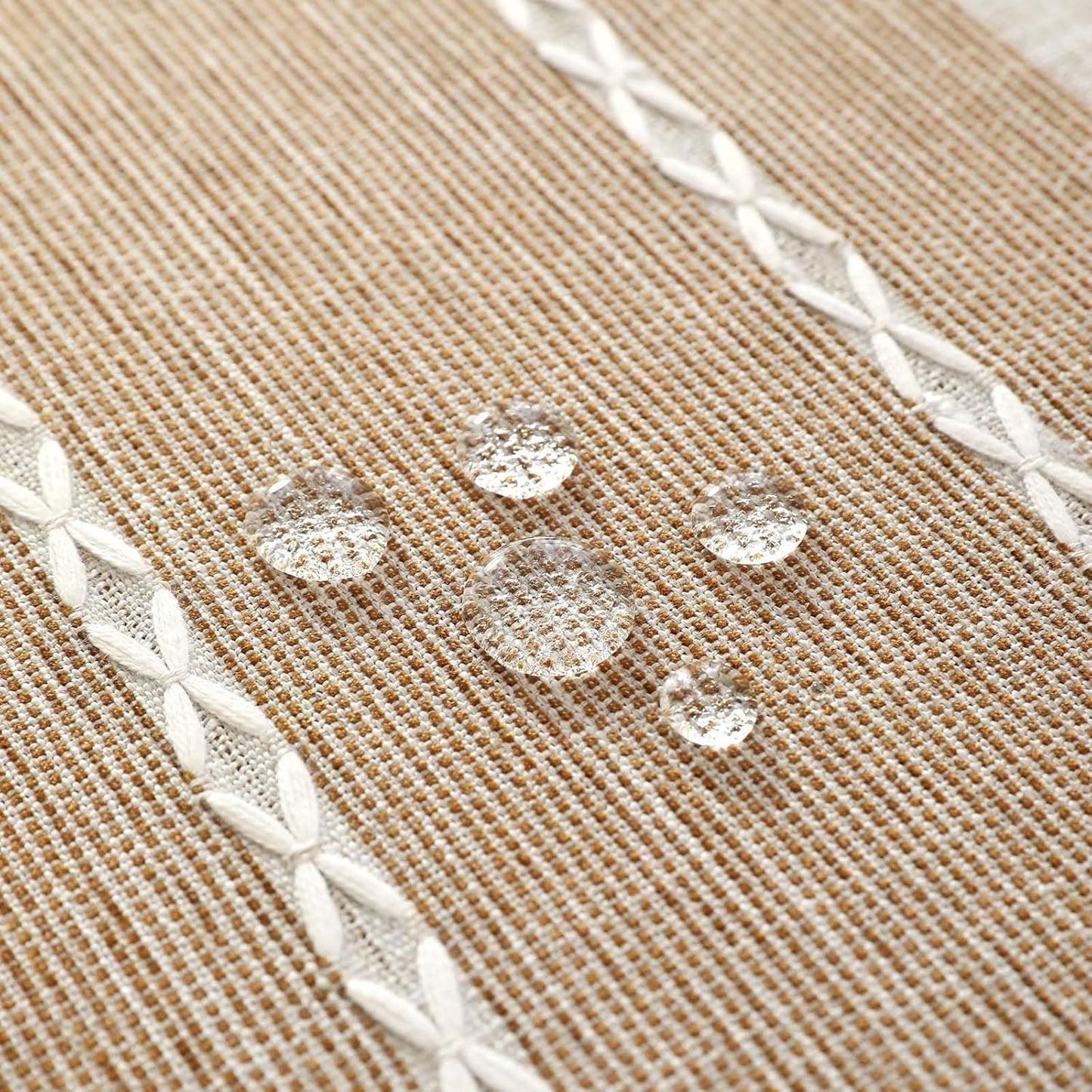 20x60 Inch SIELUNO Coffee Table Cover, Rustic Farmhouse Rectangle Table Cloth Cotton Linen Waterproof with Pockets