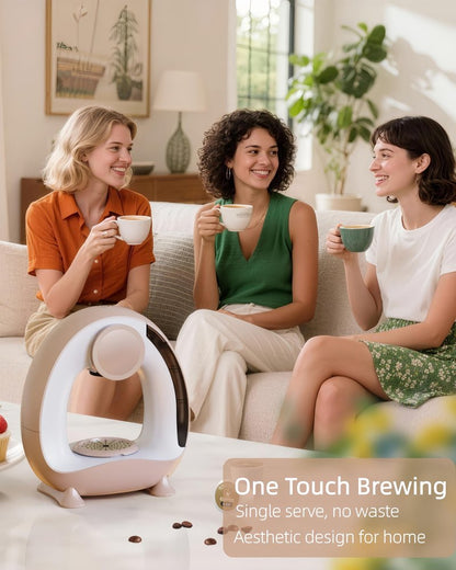 HAILASRE 3 in 1 Single Serve Coffee Maker for K Cup Brewer,Ground Coffee and Tea Leaves,1400W 20s Fast Heating Mini Q,One Button Operation, Outdoor Portable for Small Spaces（Coffee Cup NOT Included）