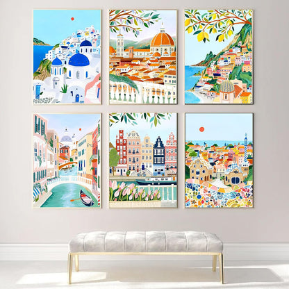 ARPADAMO 6 pack Aesthetic Diamond Art Kits for Adults,5D Landscape Diamond Painting DIY Diamond Art Diamond Painting Kits for Adult,Round Full Drill Diamonds, Diamond Art Kits for Home Decor-12x16inch