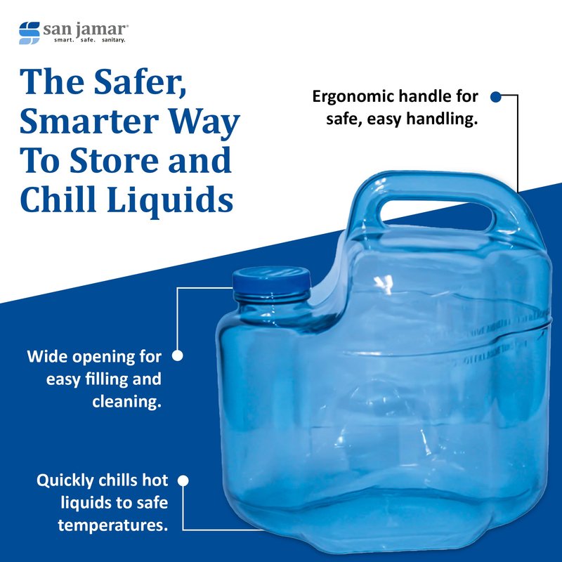 San Jamar Rapi-Kool Cold Paddle for Cooling Hot Soups in Restaurants, Chill Utensil for Hot Soup in Commercial Kitchens, Cooling Jug for Soup, 256 Ounce, Plastic, Blue