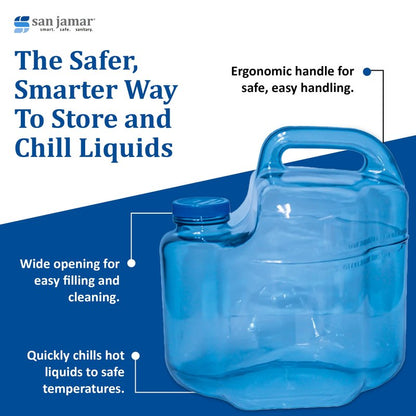 San Jamar Rapi-Kool Cold Paddle for Cooling Hot Soups in Restaurants, Chill Utensil for Hot Soup in Commercial Kitchens, Cooling Jug for Soup, 256 Ounce, Plastic, Blue