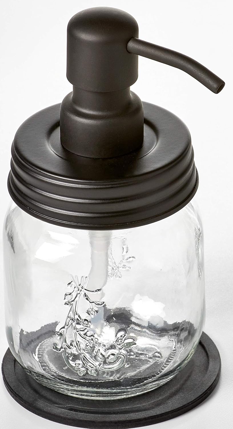 12oz 2pk 12oz) Black Mason Jar Soap and/or Lotion Dispensers for Hand Sanitizer, Liquid Soap or Hand/Body Lotion