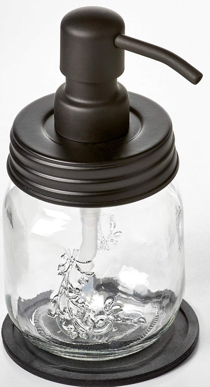 12oz 12oz) Mason Jar Black Soap and/or Lotion Dispenser for Hand Sanitizer; Petite, Cute and Compact Liquid Soap