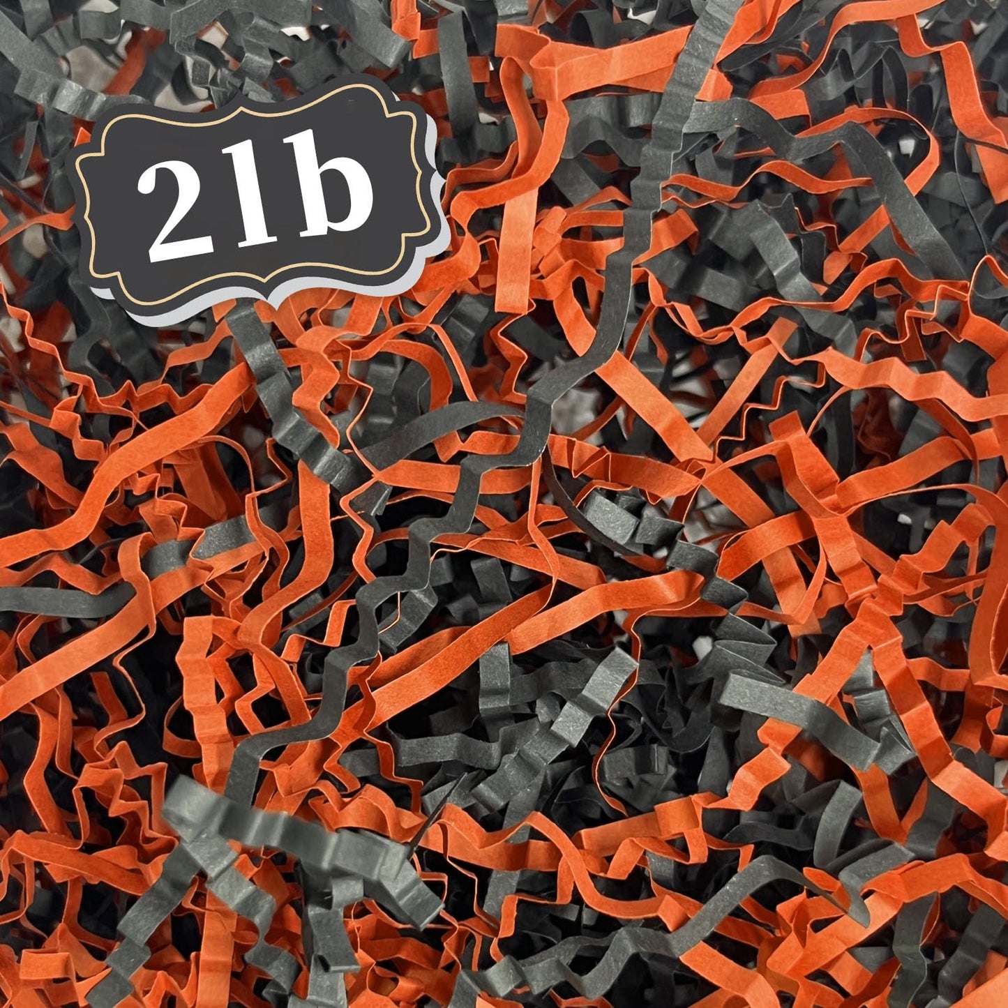 ZEBMOON 2 LB Black Orange Crinkle Cut Paper Shred Filler Great for Gift Wrapping, Halloween Basket Filling, Birthday, Wedding, Thanksgiving, Graduation, New Year Party Decorations Filling Supplies