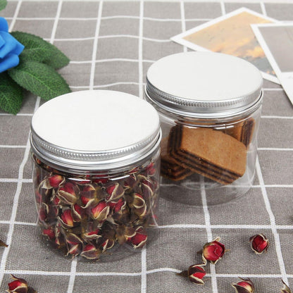 24Pack 6 oz Empty Plastic Jars with Lids - Clear, Wide Mouth, Airtight Gift & Food Jars for Travel, Home, Kitchen