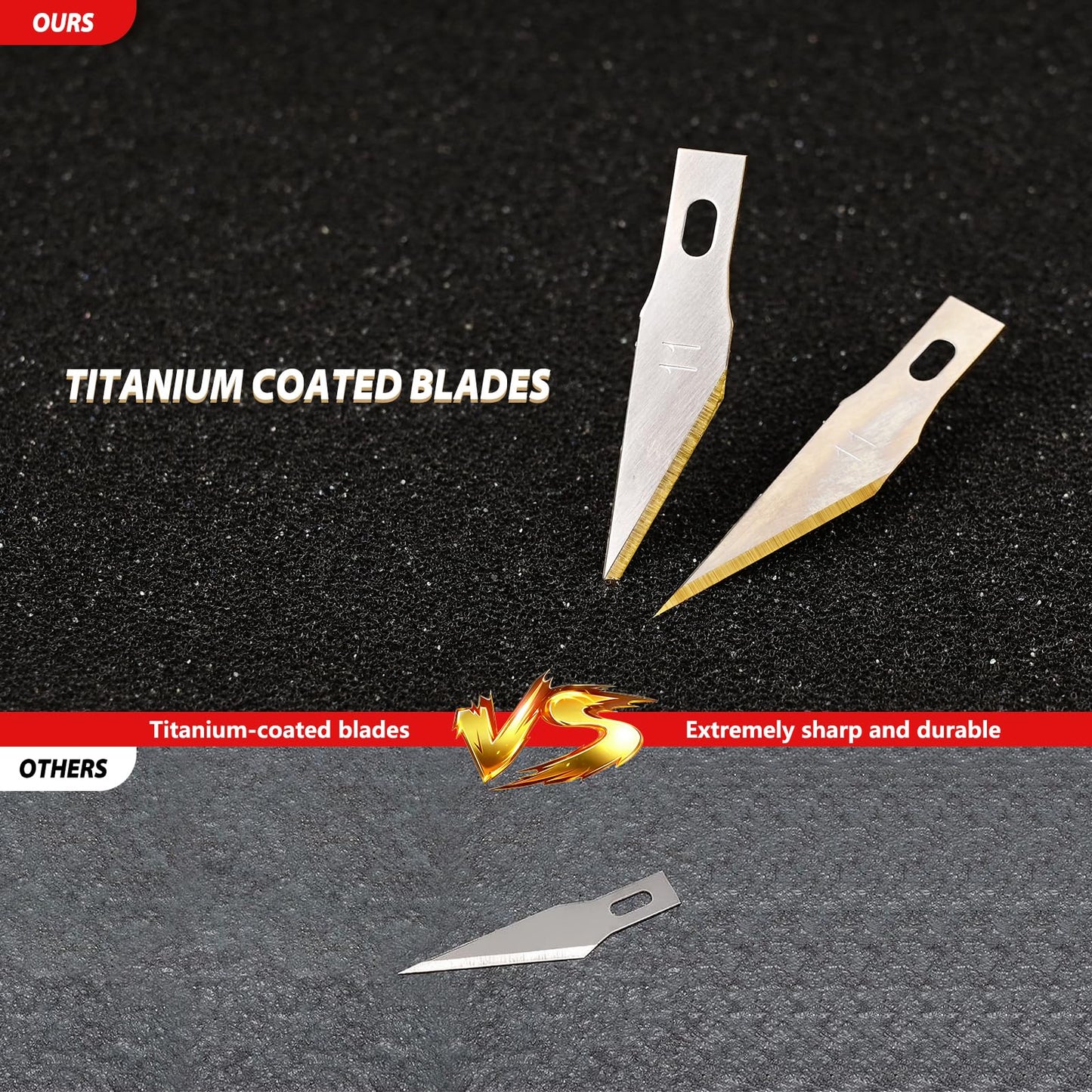 EHDIS Exacto Knife Set Utility Craft Precision Hobby Knife Tool with 10PCS # 11 Titanium Coated Blade Refill for Working-Stencil, Scoring, Scrapbooking, Architecture Modeling, Crafting