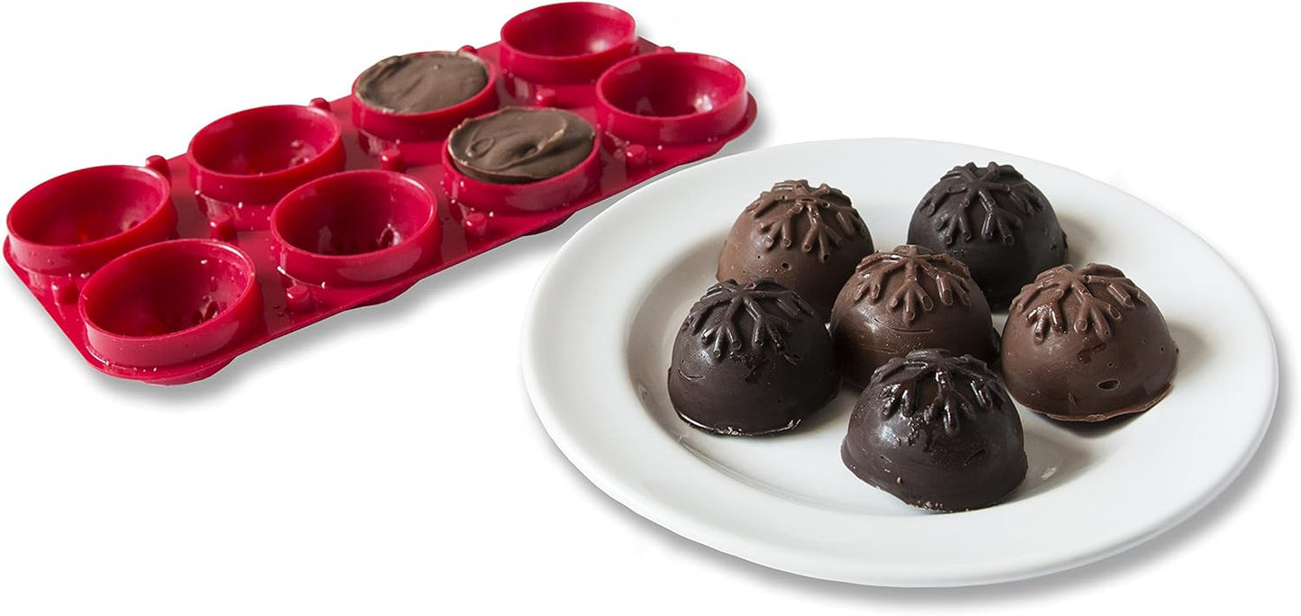 Silicone Snowflake Mold Set, Christmas Ice Cube Molds, Heat Safe BPA Free Silicone, Exceeding FDA (Christmas Red)