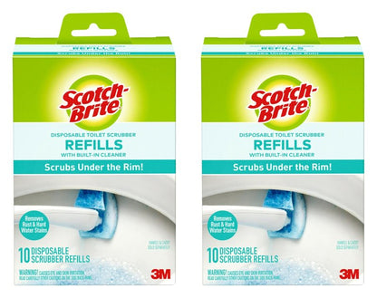 Scotch Brite Toilet Scrubber Refill Value Pack 2 Boxes of 10 Each Click N Flip