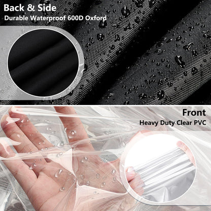 Dalema Wire Rack Covers,Heavy Duty 600D Dustproof Waterproof Storage Rack Covers for Metal Shelves,Storage Shelf Cover with Zipper for Wire Shlef,48''W x 24''D x 71''H,Black with Clear Front