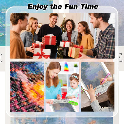 GOUOYANA Diamond Art Kits for Adults - 3 piece, Full Drill Landscape Diamond Painting Kits for Beginners, DIY Full Rhinestone 5D Diamond dots (Gemstone Craft), Home Wall Decoration (12x16 inch)