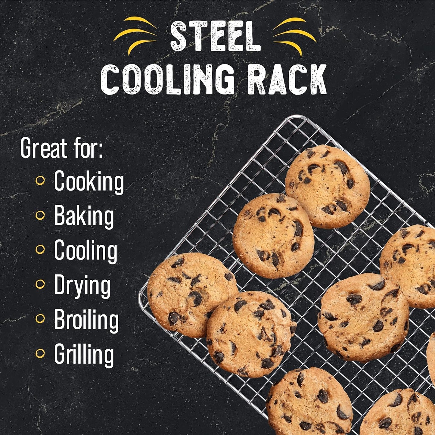 Checkered Chef Cooling Rack for Cooking and Baking, 17" x 12" Stainless Steel
