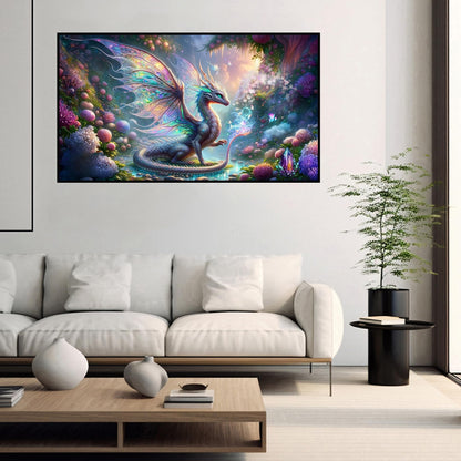 Zythron Large Diamond Art, Dragon Diamond Art Kits for Adults Beginner, Large Dragon Landscape Diamond Painting 5D DIY Full Round Gem Crystal Art Paint by Diamond, Home Wall Decor 27.5 X 15.7 inch