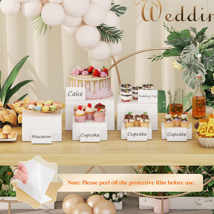 Lifewit 6 PCS Buffet Risers and Stands, (6",6",7",7.8",8.3",10") Food Risers for Buffet Table, Catering Dessert Cake Holder for Party, Collectibles Jewelry Display Shelf, Nesting Cube Boxes, White