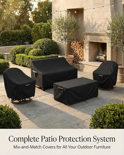 Yagvany 600D 25 25 18 Inch, Square Waterproof Patio Ottoman Cover, Heavy Duty Outdoor Furniture Cover with Windproof