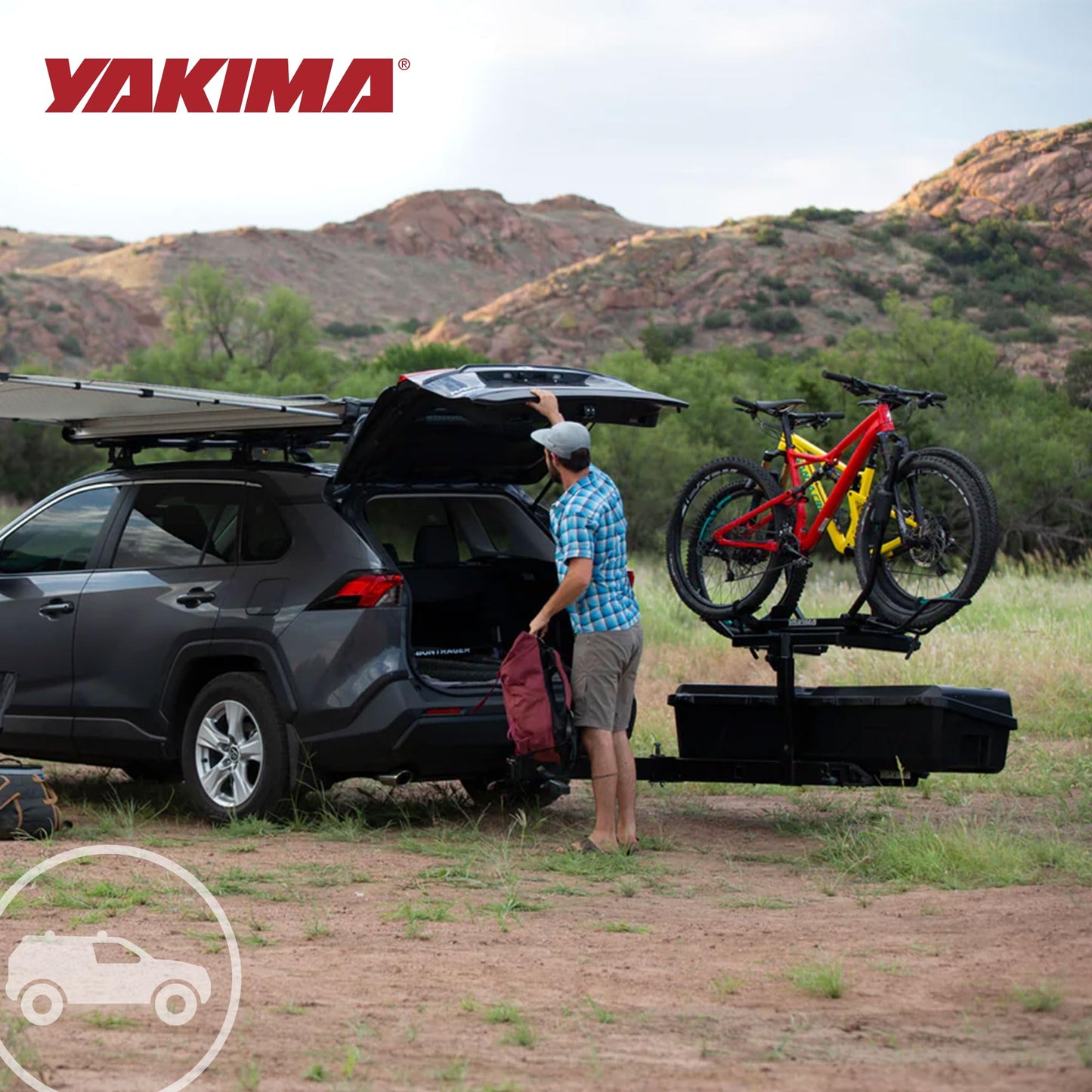 Yakima Swing Rack, Hitch Cargo System w/ Accessory Arm & Locks, EXO SwingBase, 2 In, Black - Heavy-Duty Car Vehicle Storage Accessories for Travel and Camping