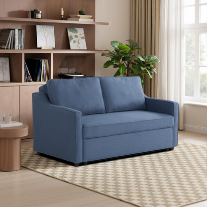 Serta® Corren 68.1" Queen Sized Convertible Sofa, Dream Coil® Comfort, Fingerguard® Pinch Point Protection, Sofa Chenille Fabric, Navy Blue