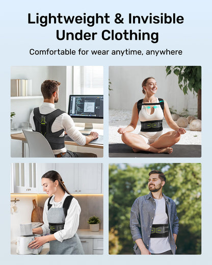 Posture Corrector for Women and Men, Upgraded Back Brace with Enhanced Support, Shoulder Straightener with Cushioned Shoulder Pads & Underarm Pain Relief Strap, Size S (Upper Waist: 29.5"-35.4")