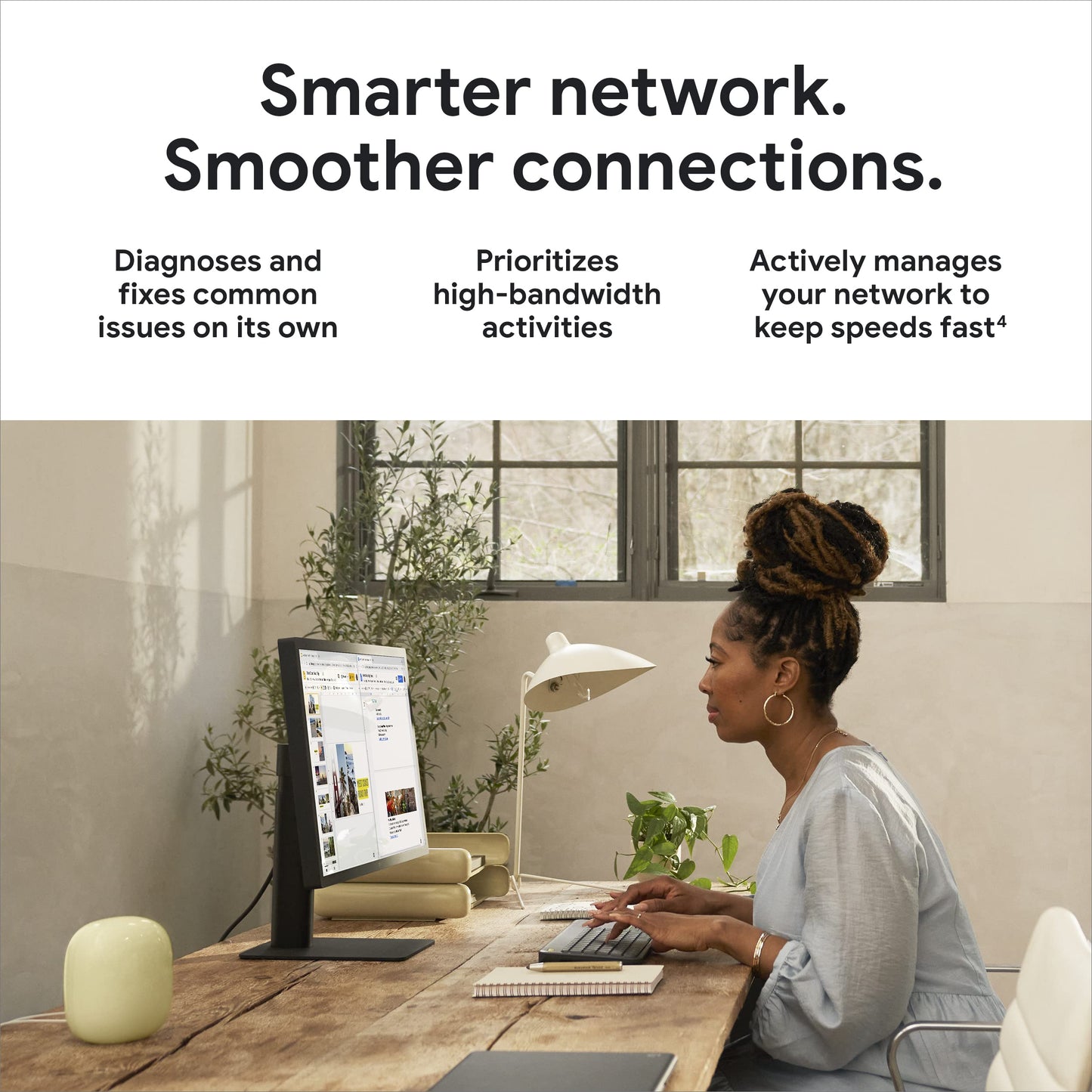 Google Nest WiFi Pro - 6E - Reliable Wi-Fi System with Fast Speed and Whole Home Coverage - Mesh Wi-Fi Router - 3 Pack - Snow, Linen, Fog