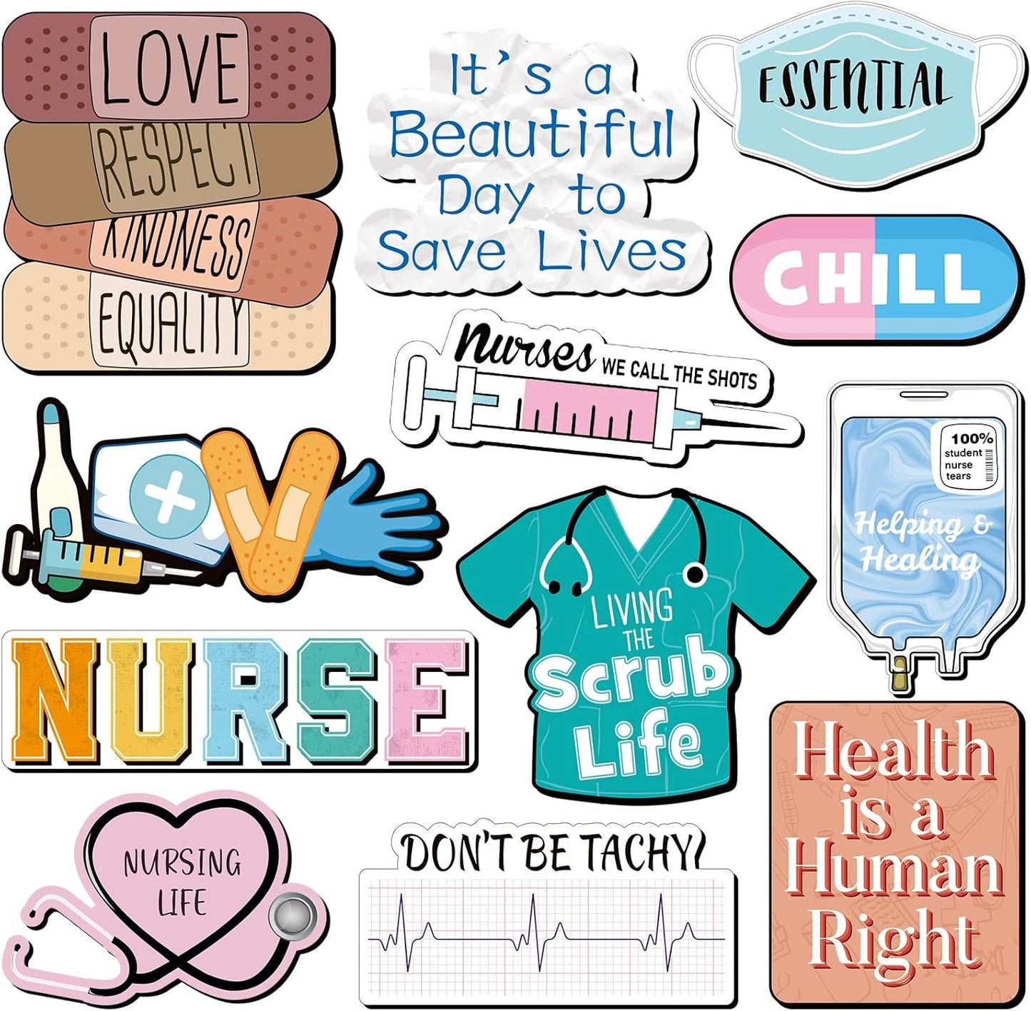 12 Nezyo Pcs Nurse Refrigerator Magnets, Funny Nursing Magnetic Stickers, Cute Medical Student Essentials, Decorative
