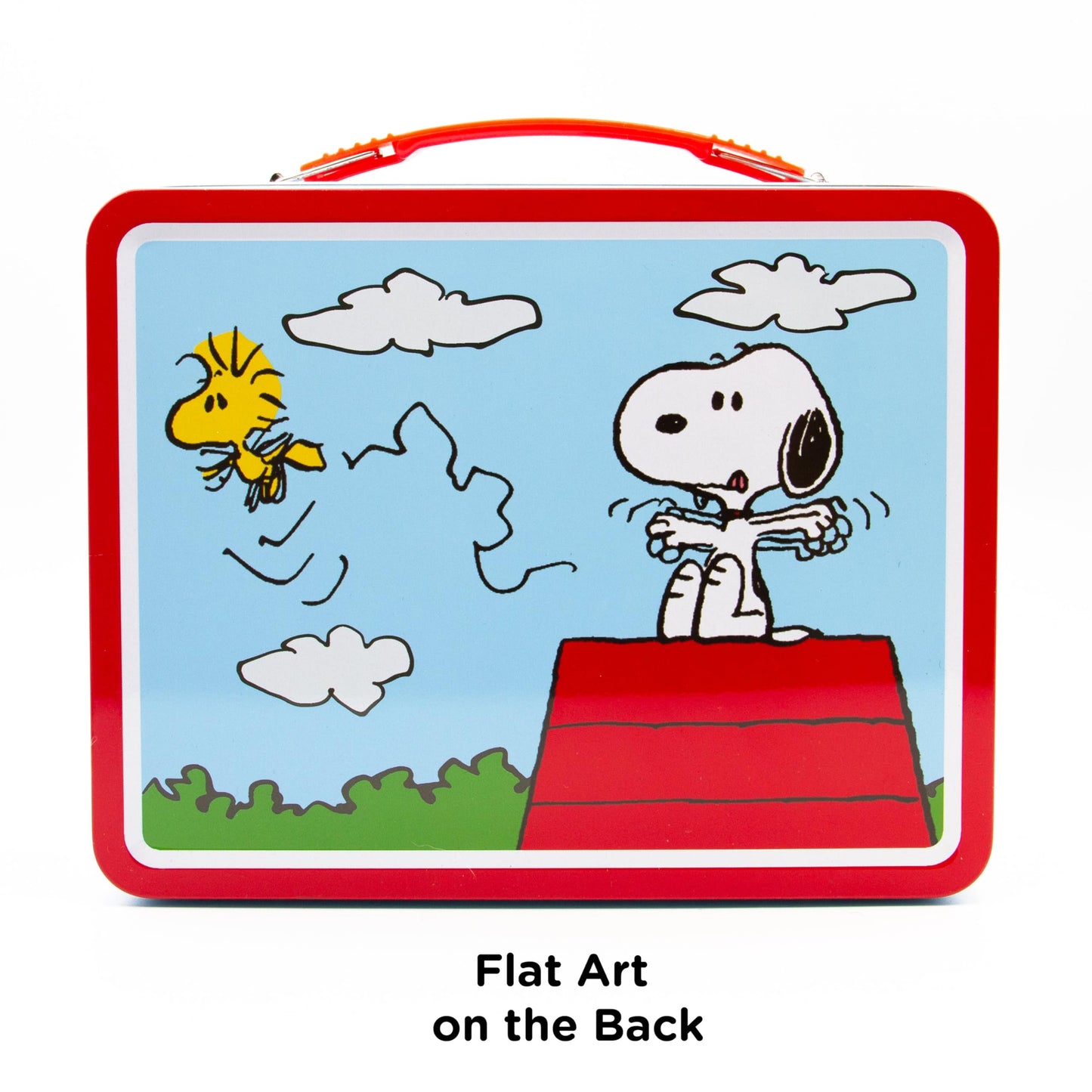 Aquarius Peanuts Snoopy Tin Fun Box with Embossed Cover and Handle 8 x 6 Inches - Collectible Retro Container for Kids Toys, Cards and Memorabilia