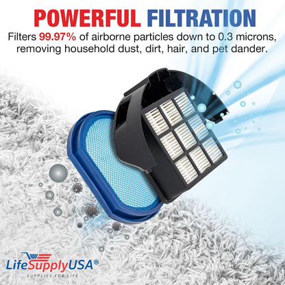 LifeSupplyUSA Vacuum Filter Replacement + Exhaust HEPA Kit for Hoover T-Series WindTunnel Bagless Vacuums