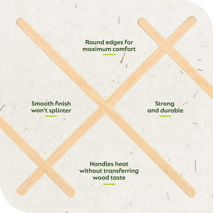 Birch Wood Coffee/Beverage Stirrers 7" (1000 Pack) Eco-Friendly for Your Coffee Nook