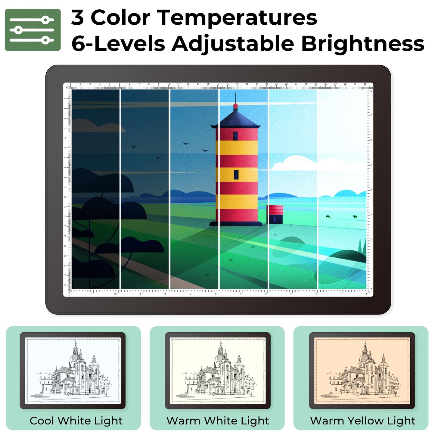 Rechargeable A4 Light Box for Tracing,Bawaslom LED Light Pad with Adjustable Stand and Strong Magnets,Ultra-Thin & Bright Tracing Board for Diamond Art,Sketching,Vinyl Weeding,Architectural Design