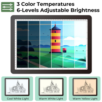 Rechargeable A4 Light Box for Tracing,Bawaslom LED Light Pad with Adjustable Stand and Strong Magnets,Ultra-Thin & Bright Tracing Board for Diamond Art,Sketching,Vinyl Weeding,Architectural Design