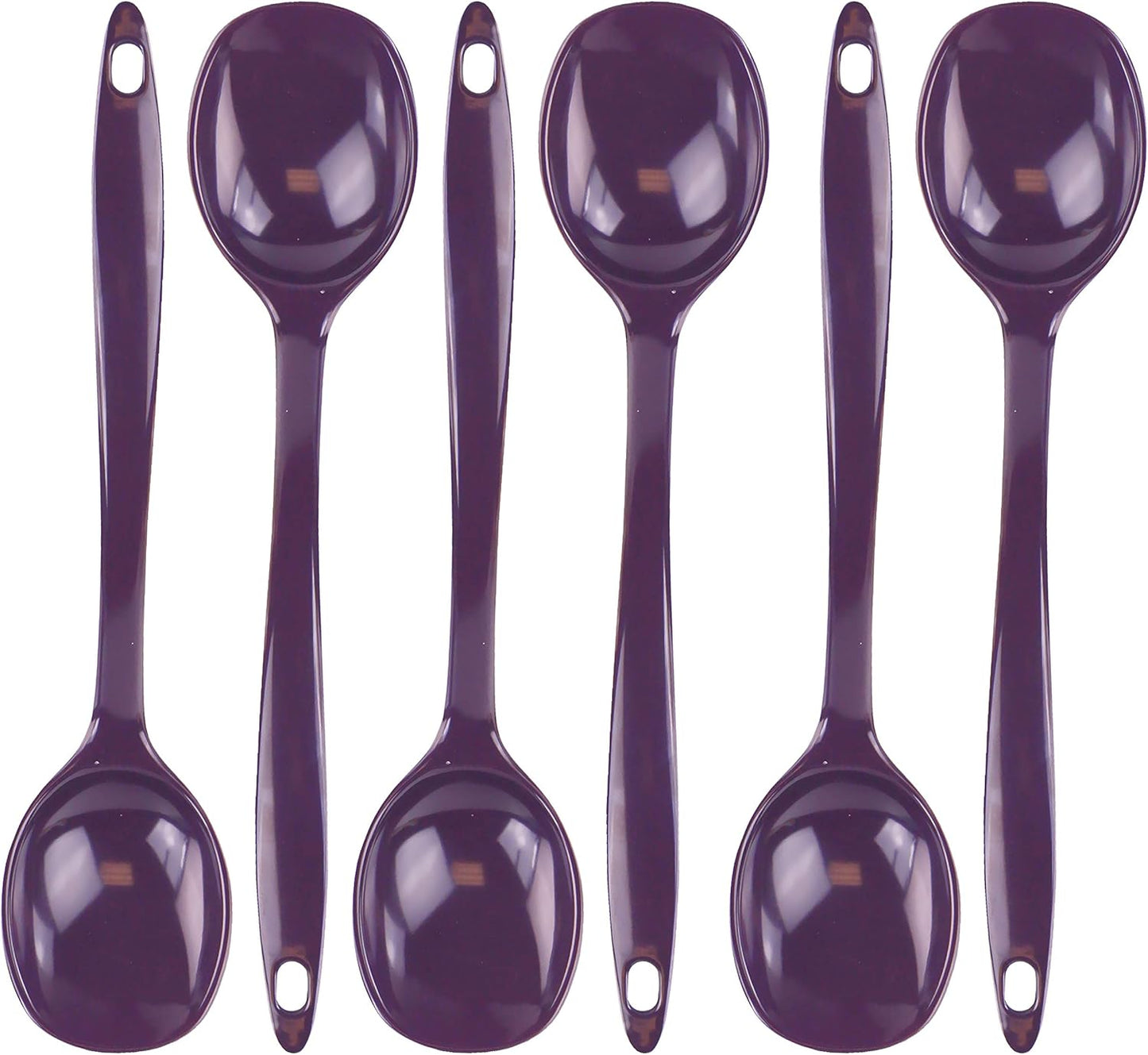 Reston Lloyd Cooking Spoon, Serving, Basting, Mixing, Heat Resistant, BPA Free Melamine, Set of 6, Plum