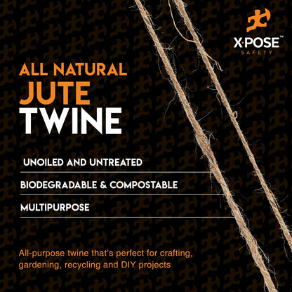 Jute Twine - 3 Ply Brown Roll 243 Feet Natural Jute String for Crafts, Packaging, Wrapping, Decorative Rope Cord for Hanging Ornaments (6 Packs)