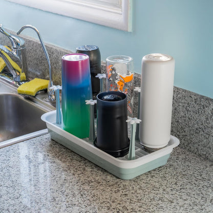 Countertop Large Bottle Drying Rack - Ideal for Insulated Water Bottles, Drinking Glasses, Sports Bottles, Baby Bottle