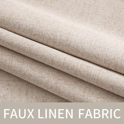 MIULEE Blackout Linen Texture Curtains - Thermal Insulated Natural Beige Drapes | 42 x 84 (2 Panels)