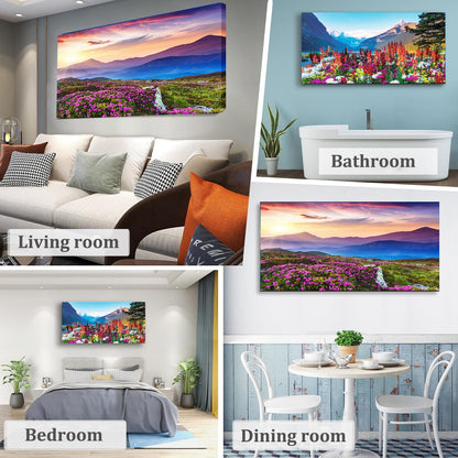 TOCARE 2 Pack Diamond Art Kits for Adults, Mountains Diamond Painting Kits Flowers, Large Size Diamond Art Kits for Adults Nature Scenery 16x28inch Home Wall Decor